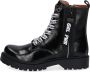 Braqeez Belle Boot Meisjes Biker Boots Zwart Leer Veters - Thumbnail 8