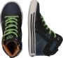 Braqeez Dylan Day Jongens Hoge Sneakers Blauw Groen Leer Veters - Thumbnail 9