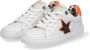 Braqeez Leigh Louwies Meisjes Lage Sneakers Wit Print Leer Veters - Thumbnail 5