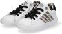 Braqeez Lesley Louw Meisjes Lage Sneakers Wit Print Leer Veters - Thumbnail 3