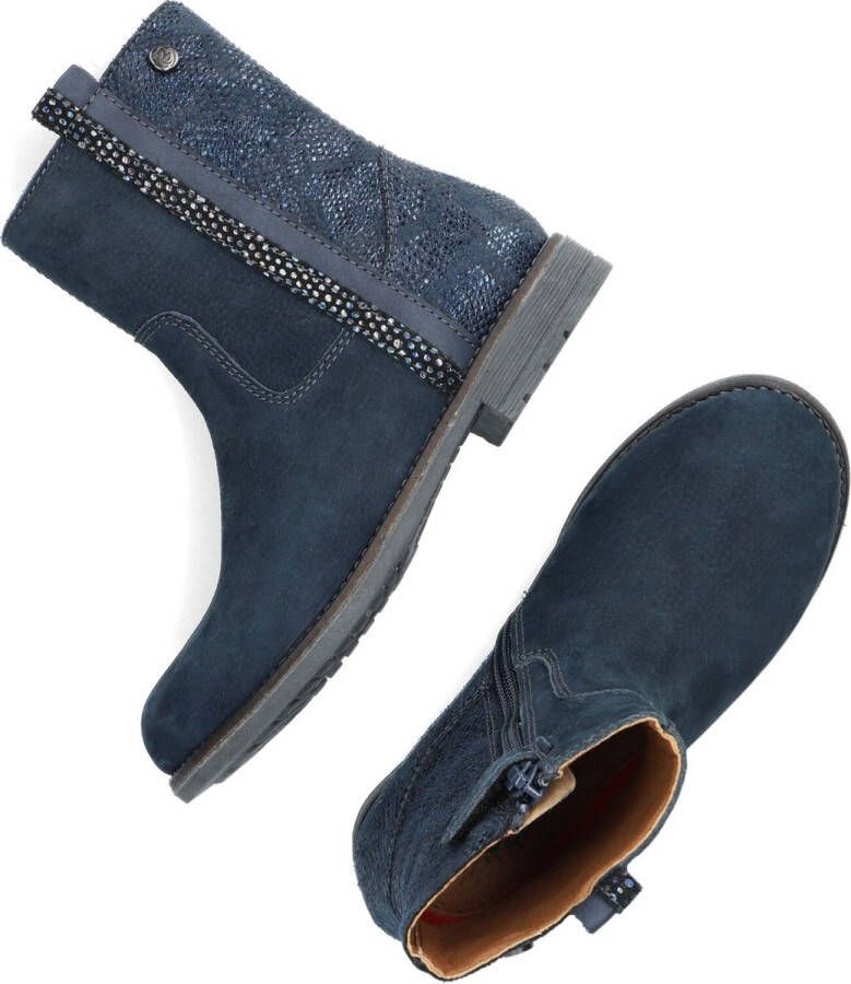 Braqeez Naomi Nova Meisjes Enkellaarsjes Blauw Nubuck Ritssluiting