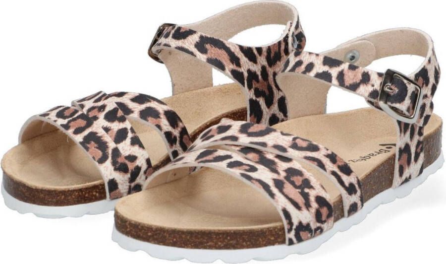 Braqeez Saar Spain Meisjes Sandalen Print Beige Imitatieleer Gesp