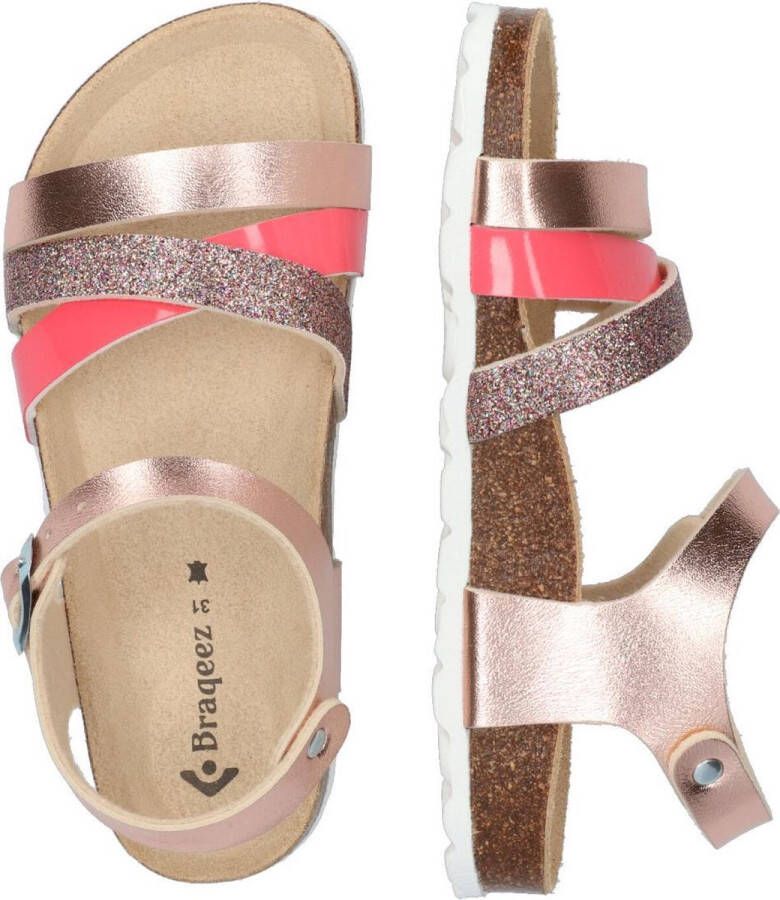 Braqeez Saar Spain Meisjes Sandalen Roze Imitatieleer Gesp