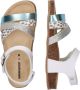 Braqeez Saar Spain Meisjes Sandalen Wit Print Blauw Zilver Imitatieleer Gesp - Thumbnail 7