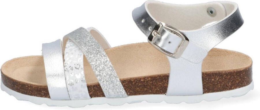 Braqeez Saar Spain Meisjes Sandalen Zilver Imitatieleer Gesp
