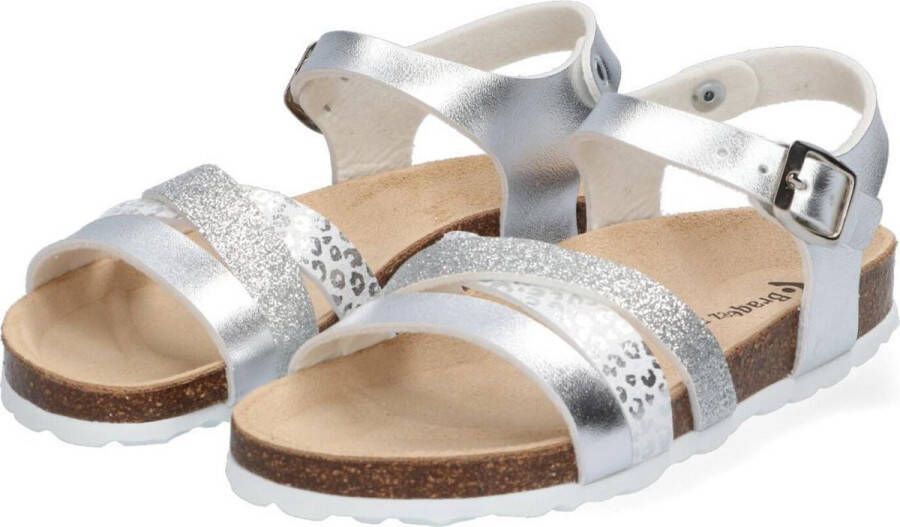 Braqeez Saar Spain Meisjes Sandalen Zilver Imitatieleer Gesp