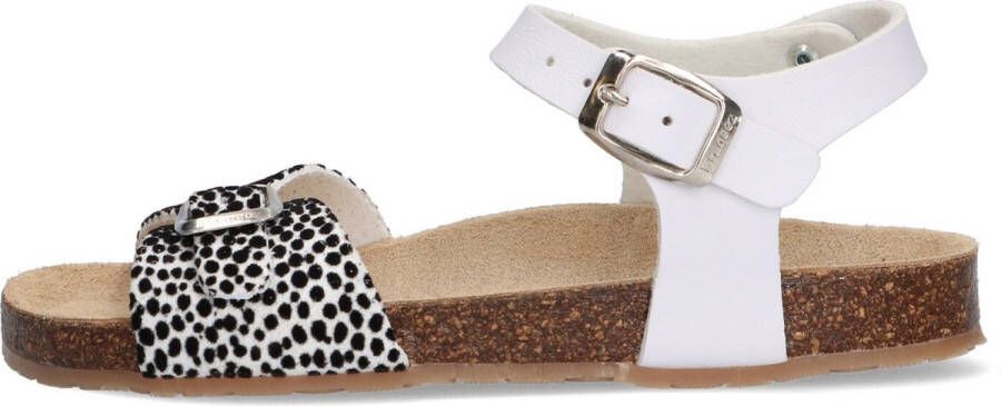 Braqeez Sally Spain Meisjes Sandalen Wit Print Imitatieleer Gesp