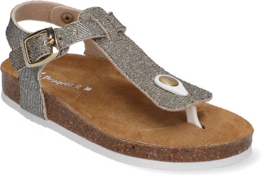 Braqeez Sammy Spain Meisjes Sandalen Goud Leer Gesp