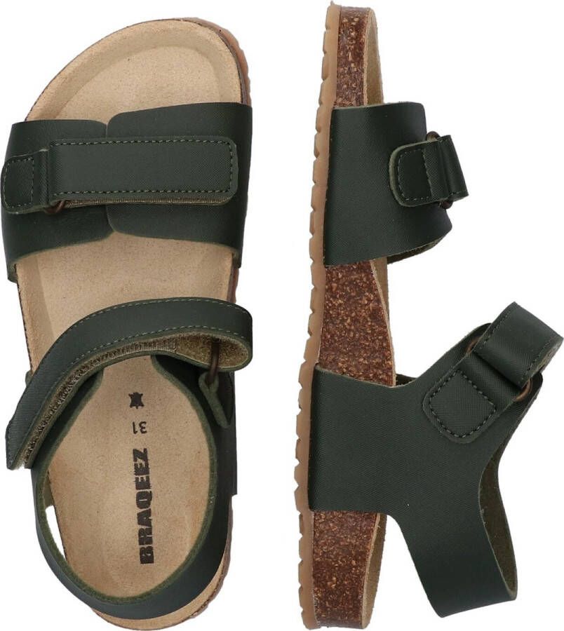 Braqeez Seth Spain Jongens Sandalen Groen Imitatieleer Klittenband