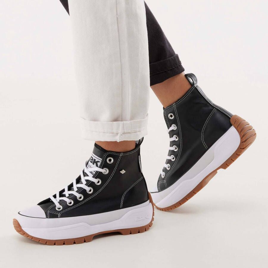 British Knights Kay Mid Fly canvas plateau sneakers zwart