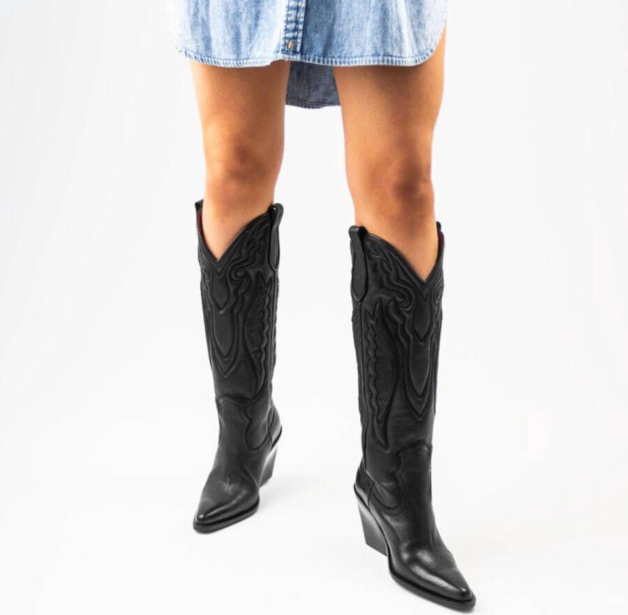 Bronx New-kole 14177 Cowboylaarzen Western Laarzen Dames Zwart