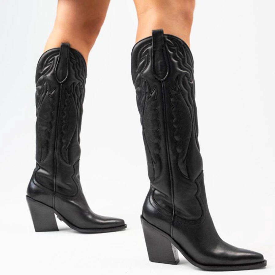 Bronx New-kole 14177 Cowboylaarzen Western Laarzen Dames Zwart
