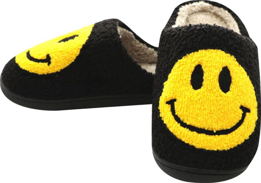 Budino Smiley Pantoffels Smiley Sloffen Pantoffels Sloffen Dames en Heren Zwart