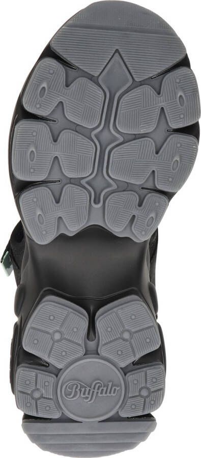 Buffalo Binary 0 Sandalen Plat Zwart