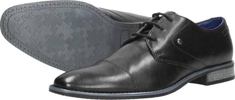 Bugatti Veterschoenen met sierstiksels smalle vorm vrijetijdsschoen lage schoen veterschoen
