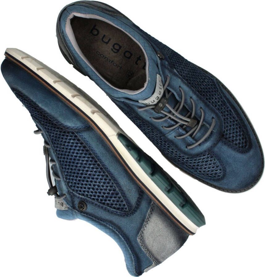 Bugatti Blauwe Leren Sneaker met Elastische Veters Blue Heren - Foto 4