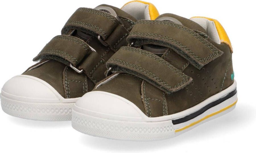 BunniesJR 221231-569 Jongens Lage Sneakers Groen Leer Klittenband
