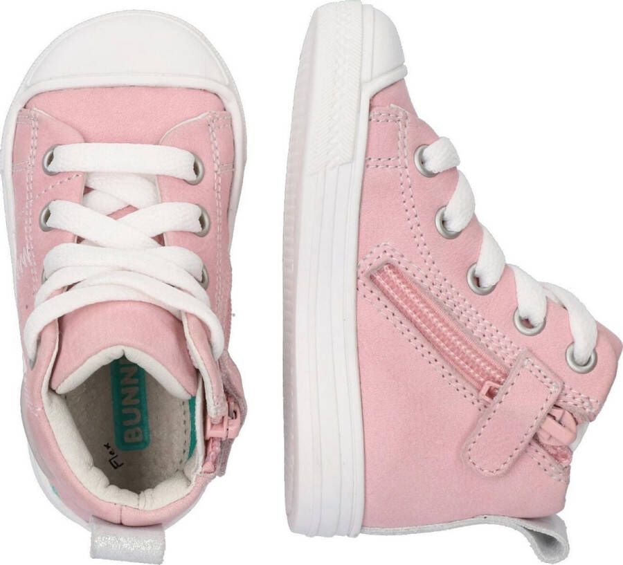 BunniesJR 221235-170 Meisjes Hoge Sneakers Roze Nubuck Veters