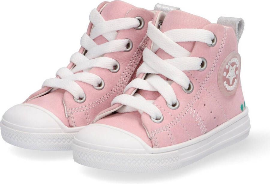 BunniesJR 221235-170 Meisjes Hoge Sneakers Roze Nubuck Veters