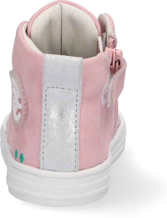 BunniesJR 221235-170 Meisjes Hoge Sneakers Roze Nubuck Veters