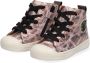 BunniesJR Bunnies JR 221635 996 Meisjes Hoge Sneakers Roze Print Leer Veters - Thumbnail 6