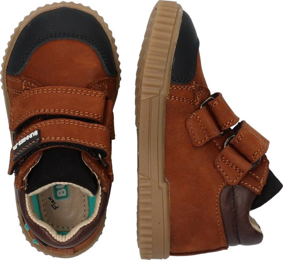 BunniesJR 221662-513 Jongens Hoge Sneakers Bruin Leer Klittenband