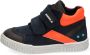 BunniesJR Bunnies JR 221662 529 Jongens Hoge Sneakers Blauw Oranje Leer Klittenband - Thumbnail 2
