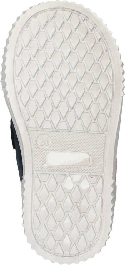 BunniesJR 221662-529 Jongens Hoge Sneakers Blauw Oranje Leer Klittenband