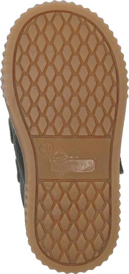 BunniesJR 221662-569 Jongens Hoge Sneakers Groen Bruin Leer Klittenband
