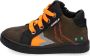 BunniesJR Bunnies JR 221663 569 Jongens Hoge Sneakers Groen Oranje Leer Veters - Thumbnail 6
