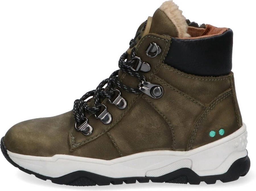 BunniesJR 221840-569 Jongens Veterboots Groen Leer Veters