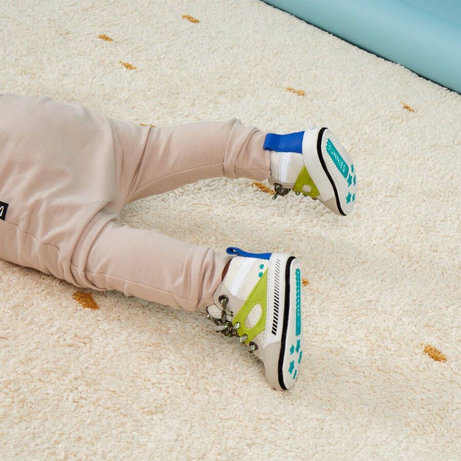 BunniesJR 222122-502 Jongens Babysneakertjes Beige Leer Veters