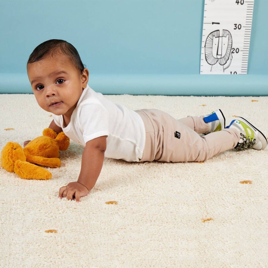 BunniesJR 222122-502 Jongens Babysneakertjes Beige Leer Veters