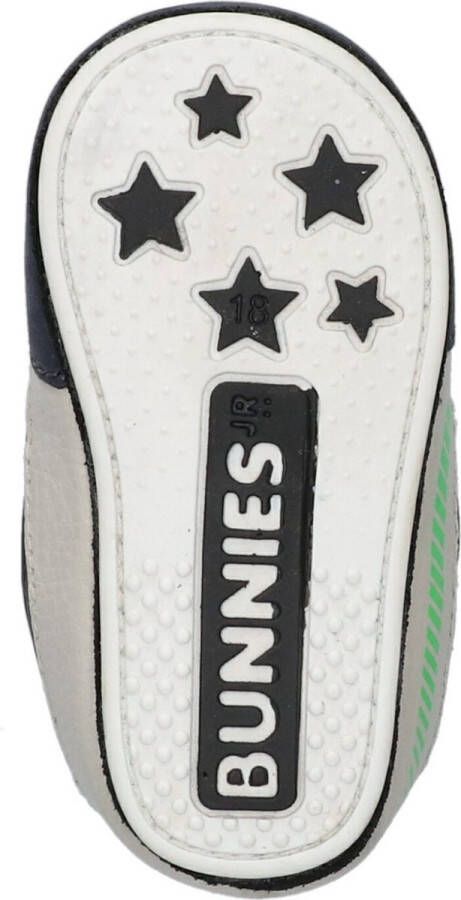 BunniesJR 222122-529 Jongens Babysneakertjes Blauw Leer Veters