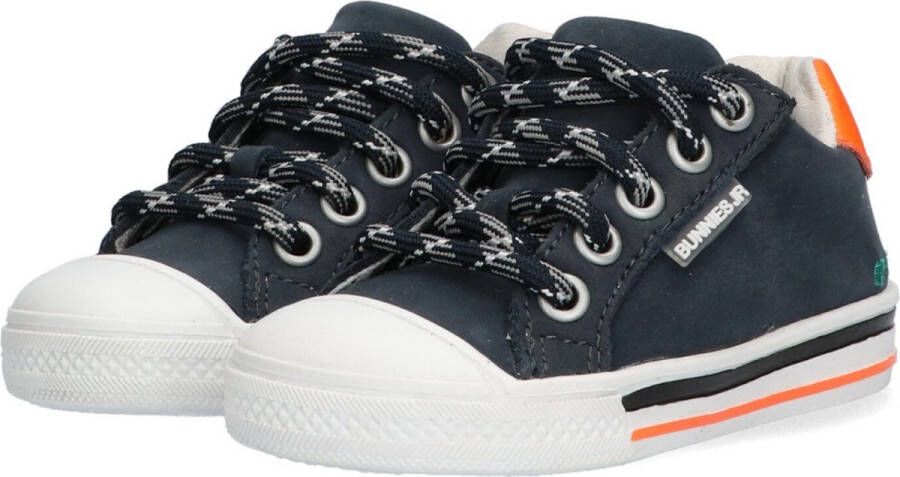 BunniesJR 222230-529 Jongens Lage Sneakers Blauw Leer Veters