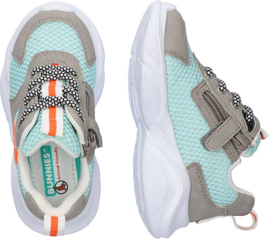 BunniesJR 222481-781 Uni Lage Sneakers Blauw Grijs Imitatieleer Veters