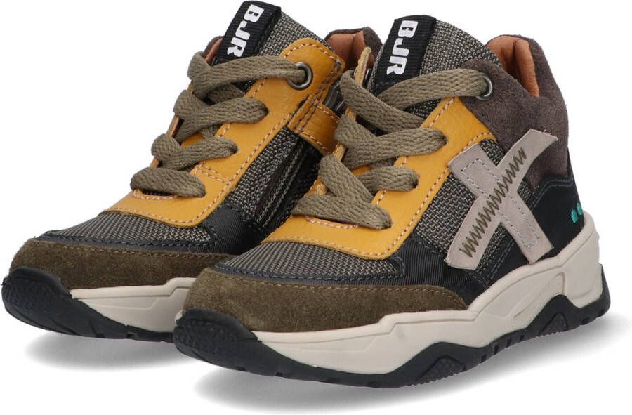 BunniesJR 222845-466 Jongens Hoge Sneakers Groen Leer Veters
