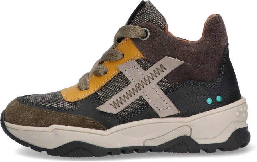 BunniesJR 222845-466 Jongens Hoge Sneakers Groen Leer Veters