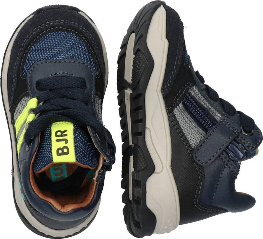 BunniesJR 222848-589 Jongens Hoge Sneakers Blauw Leer Veters