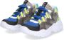 BunniesJR Bunnies JR 223440-589 Jongens Lage Sneakers Zwart Grijs Geel Suède Veters - Thumbnail 4