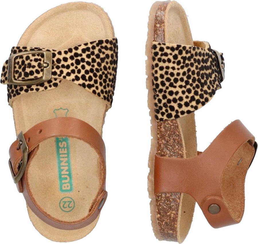 BunniesJR Babette Beach Meisjes Sandalen Bruin Print Imitatieleer Gesp