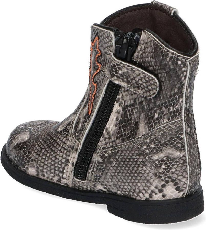 BunniesJR Bunnies JR 220655-703 Meisjes Cowboy Boots Grijs Print Leer Ritssluiting