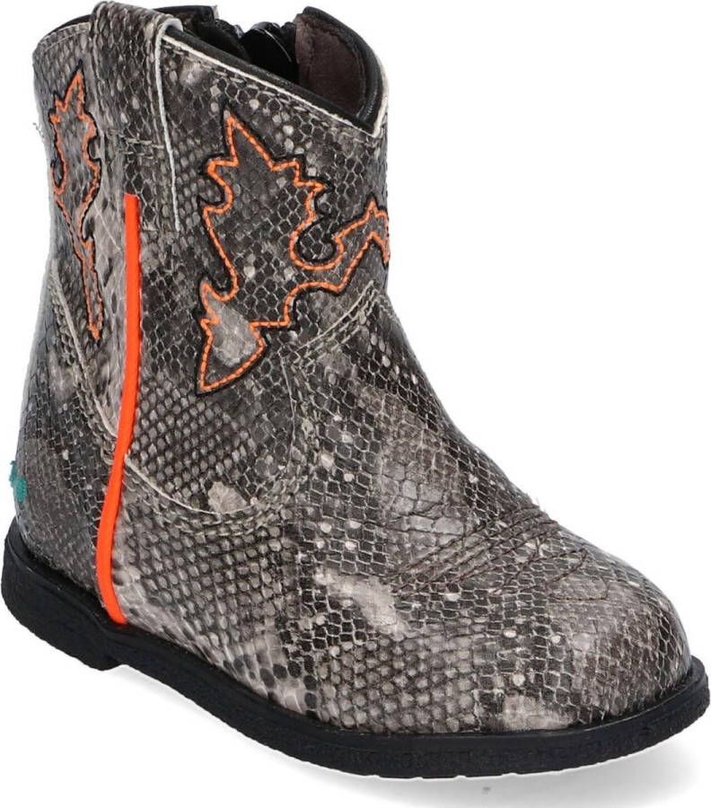 BunniesJR Bunnies JR 220655-703 Meisjes Cowboy Boots Grijs Print Leer Ritssluiting