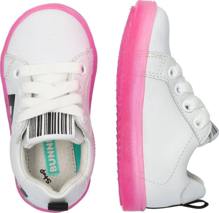 BunniesJR Bunnies JR 221322-600 Meisjes Lage Sneakers Wit Leer Veters