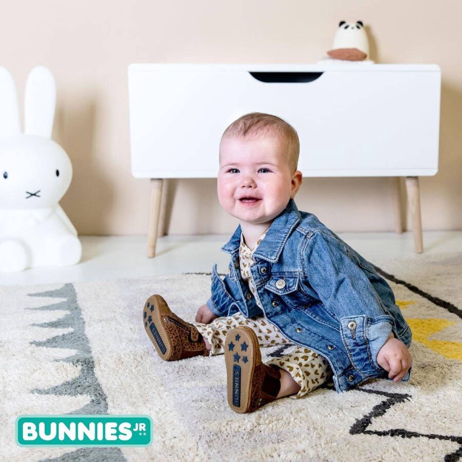 Bunnies JR 221510-413 Meisjes Babylaarsjes Bruin Suède Ritssluiting