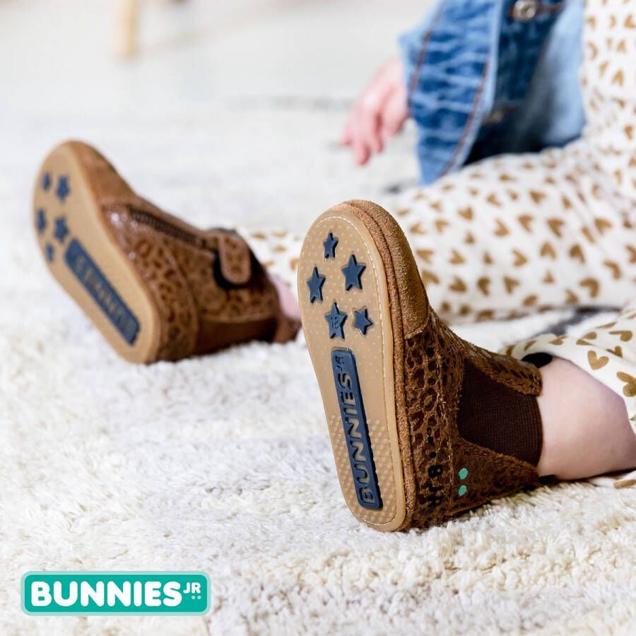 Bunnies JR 221510-413 Meisjes Babylaarsjes Bruin Suède Ritssluiting