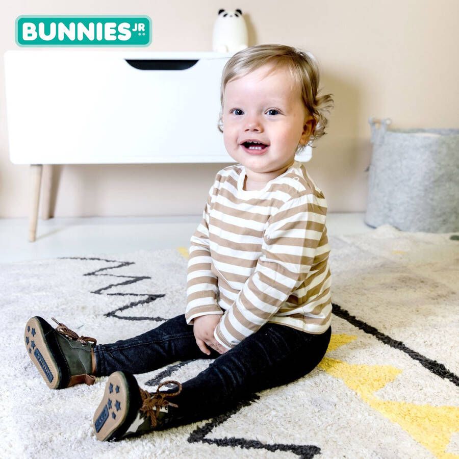 BunniesJR Bunnies JR 221521-169 Jongens Babysneakertjes Groen Nubuck Veters