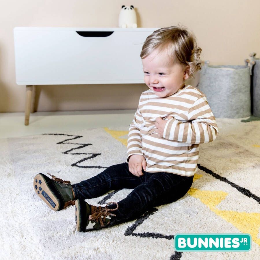 BunniesJR Bunnies JR 221521-169 Jongens Babysneakertjes Groen Nubuck Veters