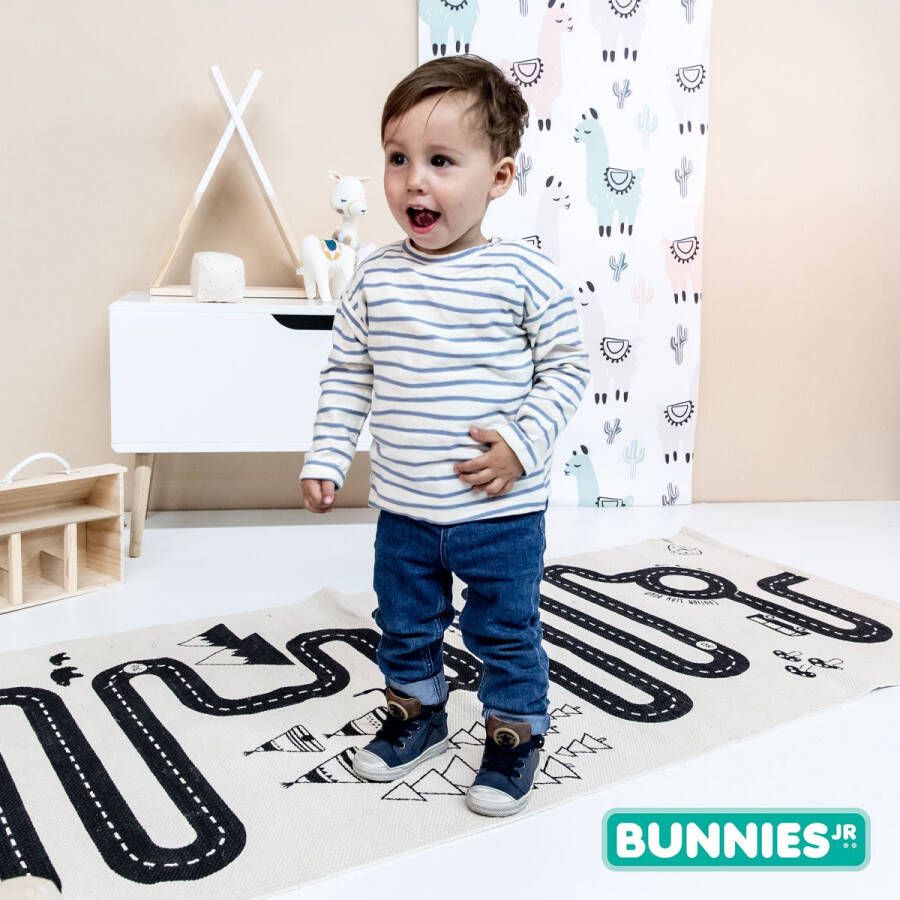 BunniesJR Bunnies JR 221630-129 Jongens Hoge Sneakers Blauw Nubuck Veters