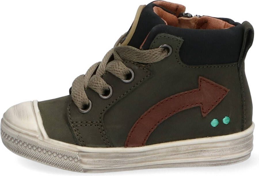 BunniesJR Bunnies JR 221630-169 Jongens Hoge Sneakers Groen Nubuck Veters